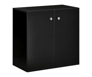 HOMCOM Buffet en Bois autoportant 2 étagères Noir | Placard de cuisine, Bibliothèque