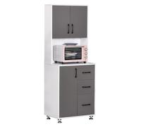 HOMCOM - buffet - Bois - 60x40x160cm - Gris