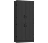 HOMCOM Buffet Haut Cuisine Vaisselier 4 Portes 76 x 40 x 176,7 cm Noir