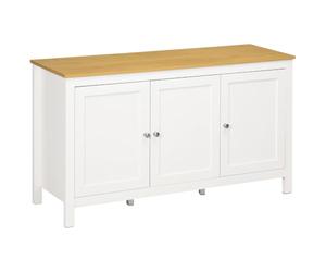 HOMCOM Buffet Meuble de Rangement 3 Portes 120 x 40 x 70 cm Blanc