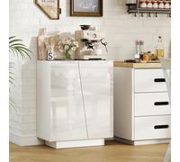 HOMCOM Buffet meuble de rangement avec placard double porte et étagère réglable, 70 x 40 x 88 cm, blanc brillant