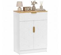 HOMCOM Buffet, meuble latéral avec tiroir, étagère réglable, blanc