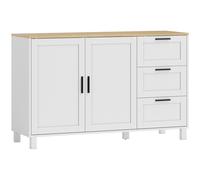 HOMCOM Buffet moderne avec portes Soft-Close, armoire bar à café avec 3 tiroirs et étagère réglable, Blanc
