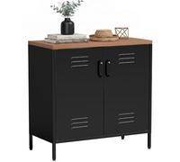 HOMCOM Buffet Salon Métallique Industriel avec 2 Portes 80x40x80 cm Noir