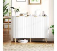 HOMCOM Buffet salon meuble de rangement armoire de cuisine avec placards à 2 portes et étagère réglable 120 x 40 x 90 cm, blanc