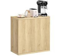 HOMCOM Buffet Salon, Meuble de Rangement avec Double Porte à Fermeture Douce et étagère réglable, Style Moderne, Buffet Salle à Manger et Cuisine, 78 x 39 x 79 cm, chêne