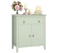 HOMCOM Buffet Salon, Meuble de Rangement avec tiroir, Double Porte, étagère réglable, poignées en PU, Style Moderne, Buffet Salle à Manger et Cuisine, 80 x 40 x 90 cm, Vert Clair