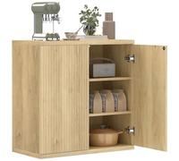 HOMCOM Buffet Salon, Meuble de Rangement Moderne avec Double Porte à Fermeture Douce et Étagère Ajustable, Buffet Salle à Manger et Cuisine, 78 x 39 x 79 cm, Chêne
