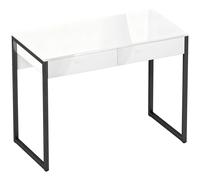 HOMCOM Bureau 100 x 50 cm Table d'ordinateur / Bureau avec 2 tiroirs, pour petits espaces, Noir