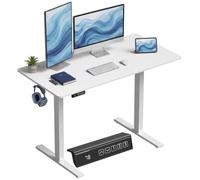 HOMCOM Bureau Assis Debout Électrique 120 x 60 cm Réglable en Hauteur | Écran LED, Mémoire 3 Hauteurs, Sécurité Enfant, Anti-Collision, Standing Desk pour Ordinateur, Travail