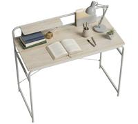 HOMCOM Bureau avec étagère et Cadre métallique 98x48x88.5 cm chêne