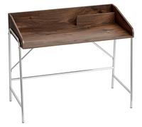 HOMCOM Bureau, bureau d'ordinateur 109 cm avec rebord de sécurité et structure en métal, noyer