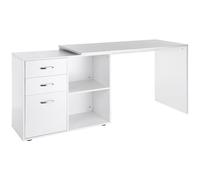 HOMCOM Bureau d'angle Modulable 2 en 1 MDF Blanc
