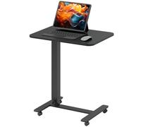 HOMCOM Bureau debout réglable en hauteur avec 4 roulettes en forme de C 65 cm x 48 cm x 70-110 cm Noir