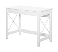 HOMCOM Bureau d'ordinateur, 105 x 50 cm, Table Informatique, Poste de Travail, Style Moderne, Cadre renforcé en Forme X, Table d'étude pour Salon, Salle de Travail, Petit Espace, Blanc