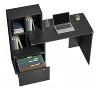HOMCOM Bureau d'ordinateur 126x50x109cm Noir