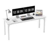 HOMCOM Bureau d'Ordinateur 180 cm avec Large Plateau pour 2 Personnes Blanc