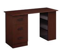 HOMCOM Bureau d'ordinateur avec 3 tiroirs et 3 étagères Ouvertes, 120 x 49 x 72 cm, Bureau avec Rangement réversible, Style Moderne, Table Informatique pour Chambre, Petit Espace, télétravail, Noyer