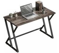 HOMCOM Bureau d'ordinateur avec Base métallique en Z 120x60cm Gris | Bureau de bureau, aspect bois, design industriel, pour bureau, étude, chambre, petits espaces