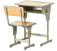 HOMCOM Bureau enfant Vintage style pupitre d'écolier - ensemble bureau et chaise réglable - case de rangement, bracket, range-stylos - acier kaki MDF aspect bois clair G