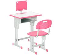 HOMCOM Bureau et Chaise pour Enfant avec Casier 60 x 45 x 90-102 cm Rose