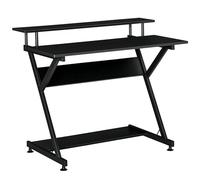 Bureau informatique gamer avec étagères dim. 100L x 60l x 85,5H cm MDF métal noir Noir G