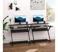 HOMCOM Bureau gaming 100 cm bureau Informatique avec Support d'Écran bois métal Noir Description:Quand vous travaillez à la maison ou au bureau, vous avez besoin d'un nouveau bureau pour s'adapter à v