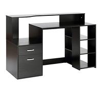 HomCom – Bureau informatique multimédia Design Multi-rangements – 137 x 55 x 92 cm – Noir