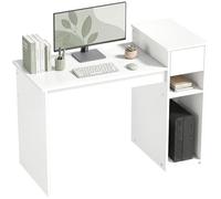 HOMCOM Bureau Informatique avec tiroir et étagère, Bureau d'ordinateur avec Support d'unité Centrale, 108 x 50 x 82 cm, Style Moderne, Table d'étude pour Chambre, Studio, Blanc