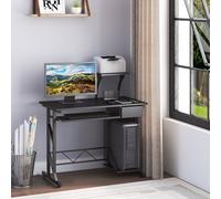 Bureau informatique design en mdf 90 l x 50 i x 95h cm noir Noir