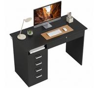 HOMCOM Bureau Informatique Grand Plateau Moderne 110 x 50 x 76 cm Noir