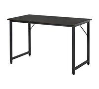 HOMCOM Bureau Informatique Style Industriel Grand Plateau dim. 120L x 60l x 73H cm métal Noir MDF Aspect wengé Brun foncé