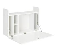 HOMCOM – Bureau suspendu table murale rabattable avec rangements – 77 x 20 x 51 cm
