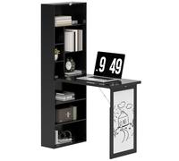 HOMCOM Bureau mural pliant, Blanc