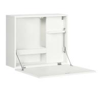 HOMCOM Bureau mural pliant gain de place 60x21,5x50 cm Blanc