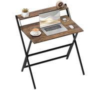 HOMCOM Bureau Pliant avec étagère pour Moniteur, 81,5 cm, Brun Rustique