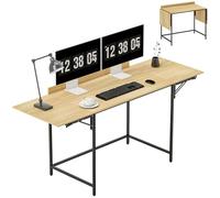 HOMCOM Bureau Pliant Design Moderne 100/135/170x58x78 cm chêne