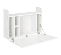 HOMCOM – Bureau suspendu table murale rabattable avec rangements – 77 x 20 x 51 cm