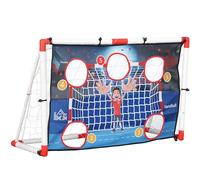 HomCom But 2 en 1 pour foot et handball – 5 zones, ballon, pompe, piquets en U, cadre léger