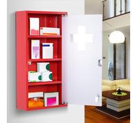 HOMCOM - Armoire à pharmacie - Métal - 30x12x60cm - Rouge