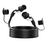 HOMCOM Câble Type 2 EV, 11 kW, 16 A, Mode 3, triphasé, 5 m - Cordon pour voitures électriques & hybrides rechargeables
