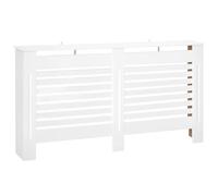 HOMCOM Cache-radiateur à lamelles avec étagère de rangement, cache-radiateur moderne, cache-radiateur en MDF, 172x19x81 cm, blanc