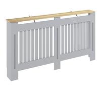 HOMCOM Cache-radiateur à Lattes, Armoire Peinte 152 x 19 x 81 cm, Gris