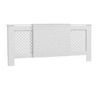 HOMCOM Cache radiateur ajustable couvercle de radiateur contemporain à motif nid d'abeille 136-200 x 21,5 x 91,7 cm cache-radiateur en bois pour chambre à coucher, salon - blanc