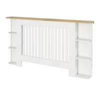 HOMCOM Cache-Radiateur avec Étagères Cache-Radiateur en MDF Design Moderne à Lames pour Salon Chambre 152x19x83 cm Blanc