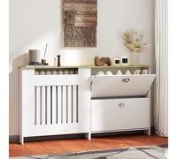 HOMCOM Cache Radiateur avec Meuble à Chaussures 152x19x81 cm Blanc