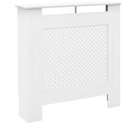 HOMCOM Cache-radiateur, couvercle de radiateur, couverture radiateur, grille ronde, en bois, 78L x 19l x 82H cm, blanc