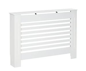 HOMCOM Cache-radiateur Couverture Radiateur 112L x 19l x 81H cm Blanc