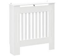 Cache-radiateur - HOMCOM - couverture radiateur grille d'aération verticale à lattes - 78L x 19l x 81H cm - en bois Blanc
