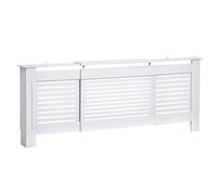 HOMCOM Cache-radiateur Design Contemporain Longueur Extensible 139-208,5 x 20,5 x 82,5 cm MDF Blanc